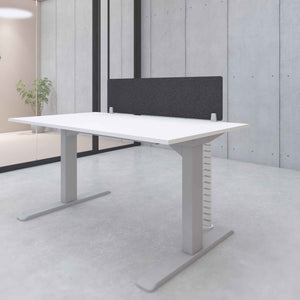 Desk Divider Privacy Panel - Black Colour - Mounted on the Desk Top