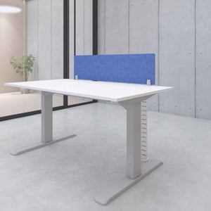 Desk Divider Privacy Panel - Blue Colour - Mounted on the Desk Top