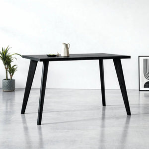 Desk Legs Wooden - Tapered Legs 71cm Black - Front Right View