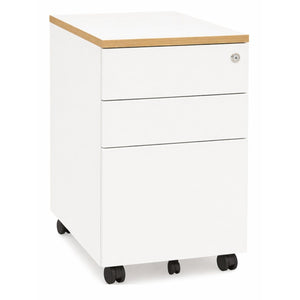 Desk pedestal wooden topper in white oak top finish, W390 x D520 x H25mm