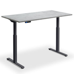 Electric Rise and Fall Desk - Rize1 - Anthracite Frame - Light Concrete Top - Studio Image