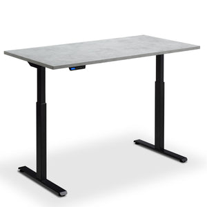 Electric Rise and Fall Desk - Rize1 - Black Frame - Light Concrete Top - Studio Image
