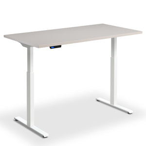 Electric Rise and Fall Desk - Rize1 - White Frame - Cashmere Top - Studio Image