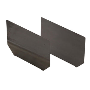 Ends For Under Desk Cable Management Tray - Raw Steel Colour - Studio Image