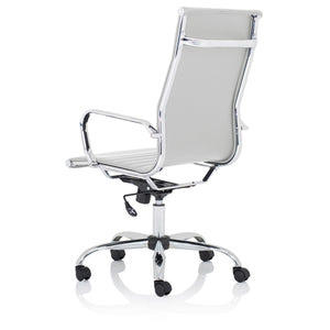 Executive Luxury Office Chair - White Colour - Rear View Shown