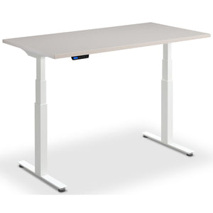 Extra Long Height Adjustable Desk - Rize-XL - White Frame - Cashmere Top - Studio Image