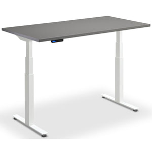 Extra Long Height Adjustable Desk - Rize-XL - White Frame - Graphite Top - Studio Image