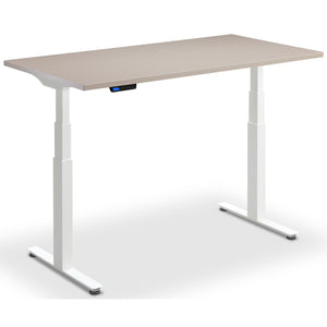 Extra Long Height Adjustable Desk - Rize-XL - White Frame - Stone Top - Studio Image