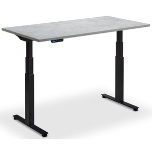 Extra Long Standing Desk - Rize-XL - Black Frame - Light Concrete Top - Studio Image