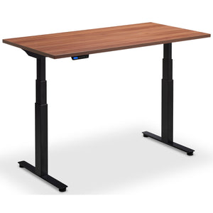 Extra Long Standing Desk - Rize-XL - Black Frame - Natural Dijon Walnut Top - Studio Image