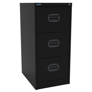 Filing Cabinet Metal - Revilo - 3 Drawer - Black - Studio Image