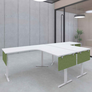 Freestanding Desk Divider - Green Colour - Mounted Under the Corner Desk
