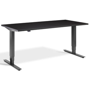 Height Adjustable Computer Desk - Masta Desk - Dark Grey Frame - Soft Black Top - Studio Image