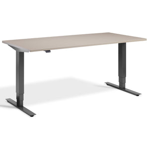 Height Adjustable Computer Desk - Masta Desk - Dark Grey Frame - Stone Top - Studio Image