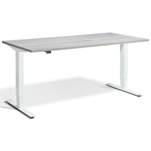 Height Adjustable Computer Desk - Masta Desk - White Frame - Cascina Pine Top - Studio Image