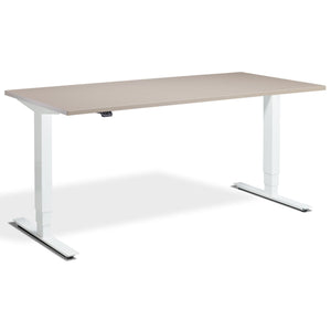 Height Adjustable Computer Desk - Masta Desk - White Frame - Stone Top - Studio Image
