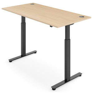 Height Adjustable Smart Desk - NeoActiv2 - Black Frame - Oak Top - Studio Image