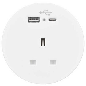 In Desk Power - White Colour - Studio Image