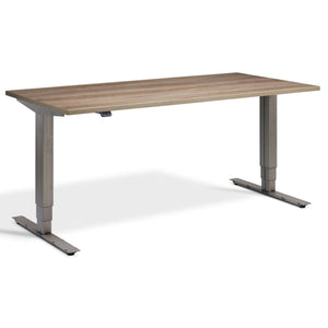 Industrial Style Standing Desk - Raw Steel Smyth - Grey Nebraska Oak Top - Studio Image