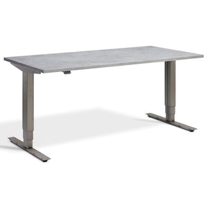Industrial Style Standing Desk - Raw Steel Smyth - Light Concrete Top - Studio Image