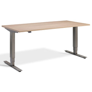 Industrial Style Standing Desk - Raw Steel Smyth - Light Oak Top - Studio Image