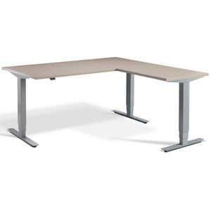 L Shape Standing Desk - Advance Corner - Silver Frame - Stone Top - Studio Image