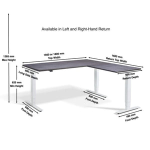 L Shaped Sit Stand Desk - Andvance Corner Dimensions