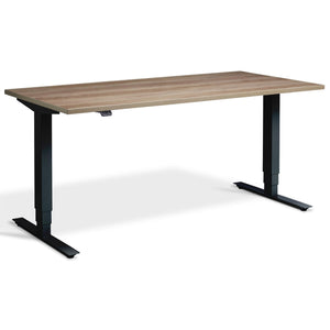 Lavoro Advance Desk - Black Frame - Grey Nebraska Oak Top - Studio Image