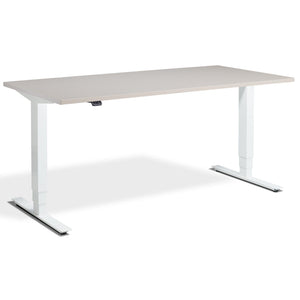 Lavoro Advance Height Adjustable Desk - White Frame - Cashmere Top - Studio Image