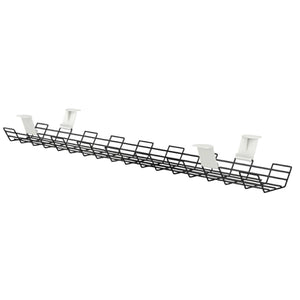 Leap narrow cable basket in black with desk mounting brackets
