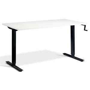 Manual Standing Desk - Helix - Black Frame - White Top - Studio Image