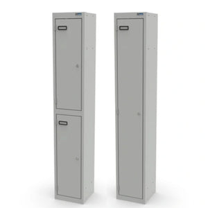 Metal Locker Cabinet - Revilo - 1 and 2 Doors - Light Grey - Studio Image