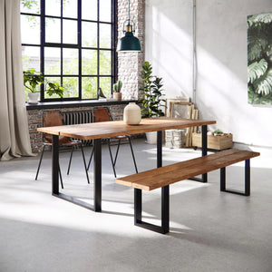 Metal Desk Legs - Desk Legs Square - Black - 71cm x 78cm Industrial Legs - Dining Table Setup