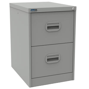 Metal Filing Cabinet - Revilo - 2 Drawer - Light Grey - Studio Image