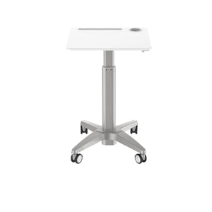 Mobile Standing Desk - Front View - White Colour
