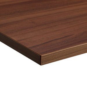 natural dijon walnut desk top viewed from corner