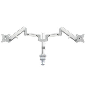 Novara Dual Monitor Stand - Silver - Front View - Studio Image