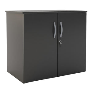 Office Storage Cupboard - Revilo - Small Cabinet - Black - Studio Image