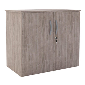 Office Storage Cupboard - Revilo - Small Cabinet - Grey Oak - Studio Image