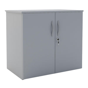 Office Storage Cupboard - Revilo - Small Cabinet - Monument Grey - Studio Image
