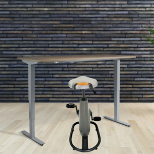 Office Bicycle Desk - Masta Spin - Showing the Masta Desk and rear view of the Ampera Bike