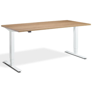 Office Bicycle Desk - Masta Spin - White Frame - Brown Oak Top - Studio Image