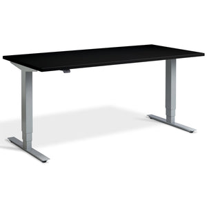 Office Bike Desk - Masta Spin - Silver Frame - Black Top - Studio Image