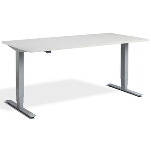 Office Bike Desk - Masta Spin - Silver Frame - Light Grey Top - Studio Image