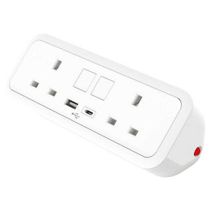 On Desk Power Unit - Double On Desk Power Unit - White Colour