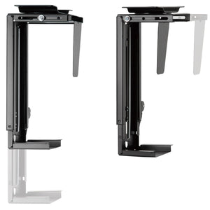 PC Under Desk Mount - Black Colour - Height Adjustment Shown