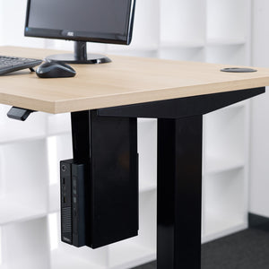 PC Under Desk Mount - Black Colour - Mounted Under Desk with Mini PC