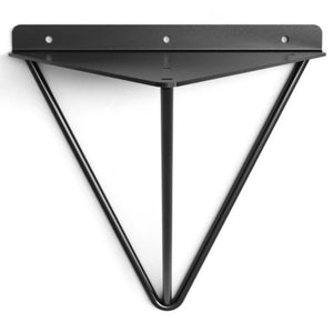 Prism shelf brackets, black, front view
