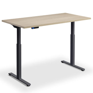 Rise and Fall Desk - Rize1 - Anthracite Frame - Natural Oak Top - Studio Image