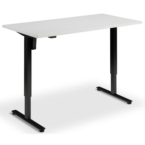 Single Motor Electric Desk - Rize Mono - Black Frame - Light Grey Top - Studio Image